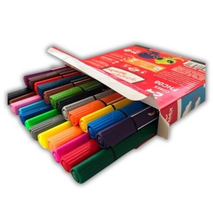 Canetinha Hidrografica 24 Cores Jumbo Triângular FAMIX