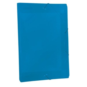 Pasta Plastica Com Elastico 1/4 Pequena Lombada 20mm Azul ACP