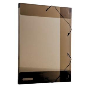 Pasta Plastica Com Elastico 1/4 Pequena Lombada 20mm Fume ACP