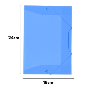 Pasta Plastica Com Elastico 1/4 Pequena Fina Azul ACP