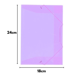 Pasta Plastica Com Elastico 1/4 Pequena Fina Rosa ACP