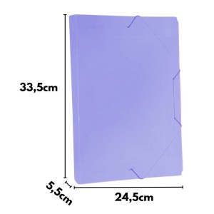 Pasta Plastica Com Elastico Oficio Lombada 55mm Lilas ACP