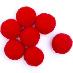 Pompom Sintético Vermelho 40mm com 50 Unidades