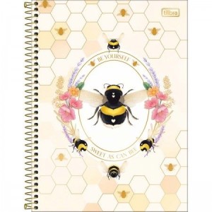 CADERNO UNIVERSITARIO 1 MATERIA 80FLS HONEY BEE TILIBRA