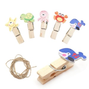 Prendedor Mini de Madeira Decorado Unidade