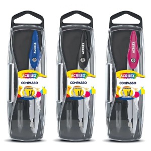 Compasso Escolar com Trava de Metal e Refil Grafite 2.0 – Acrilex