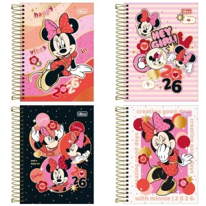 Agenda 2026 Escolar Diária Minnie Espiral TILIBRA