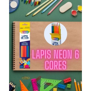 KIT LÁPIS DE COR 12 CORES + LÁPIS NEON 6 CORES + CANETINHA 12 CORES ACRILEX