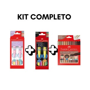 KIT CANETINHAS NEON + CANETINHAS PASTEL + CANETINHAS TONS DE PELE FABER CASTELL