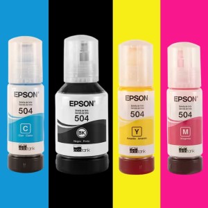 Refil Garrafa de Tinta Epson 504 Amarelo Ecotank Original