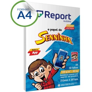 Papel Sulfite/Opaline A4 120g/m² 50 Folhas Branco Senninha REPORT