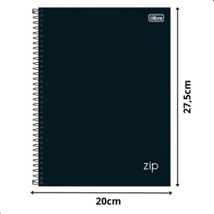 ML Caderno Universitário 10 Matérias 160 Fls Zip Preto Tilibra Espiral