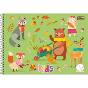 Caderno De Desenho Meia Pauta Espiral Capa Dura Kids Feminino TILIBRA