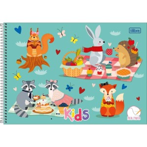 Caderno De Desenho Meia Pauta Espiral Capa Dura Kids Feminino TILIBRA