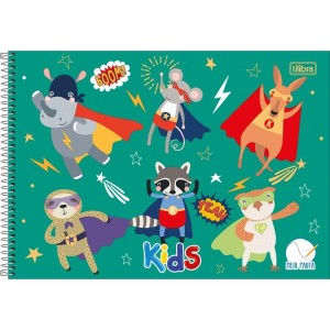 Caderno De Desenho Meia Pauta Espiral Capa Dura Kids Masculino TILIBRA