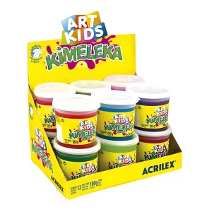 Massinha Kimeleka Slime Cx C/12 Und. De 180g Cores Variadas Art Kids ACRILEX