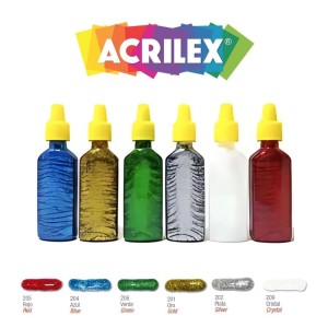 COLA GLITER 23 GR KIT 6 CORES ACRILEX PCT C/6 KITS