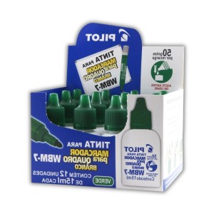 CAIXA C/12 UNIDADES TINTA P/PINCEL QUADRO BRANCO WBM-7 15ML VERDE PILOT