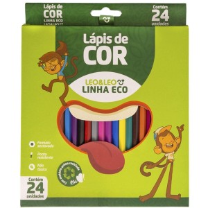 Lápis de Cor com 24 Cores Linha ECO Leo & Leo 