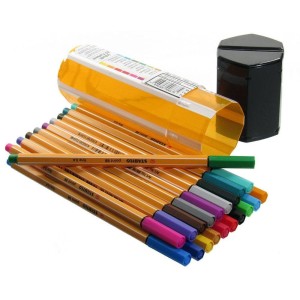 CANETA HIDROGRAFICA 0.4MM TUBO C/20 CORES 88/20-1 STABILO