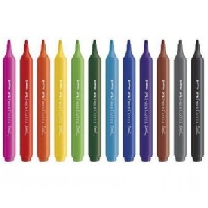 Canetinha Hidrografica 12 Cores Jumbo Triangular FABER CASTELL