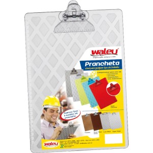 Prancheta Acrílica OF Cristal Com Prendedor Plástico Ref.10260016 WALEU