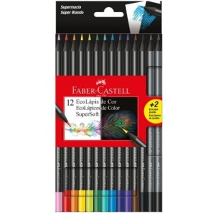 LAPIS DE COR 12 CORES +2 SUPER SOFT FABER CASTELL