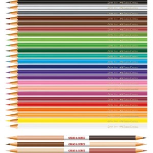 LAPIS DE COR C/24 CORES + 6 TONS DE PELE CARAS E CORES FABER CASTELL