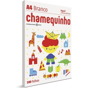 PAPEL SULFITE A4 75GR C/100 FOLHAS BRANCO CHAMEQUINHO