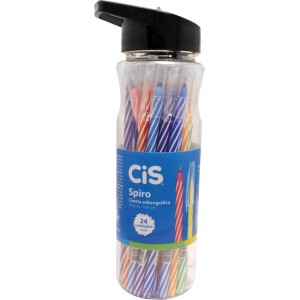 Caneta Esferografica 0.7mm Spiro Pote C/24 Unidades Sortidas CIS