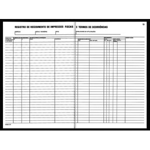 LIVRO REGISTRO E RECEBIMENTO DE IMPRESSOS FISCAIS E TERMOS DE OCORRENCIA MOD.57 SAO DOMINGOS